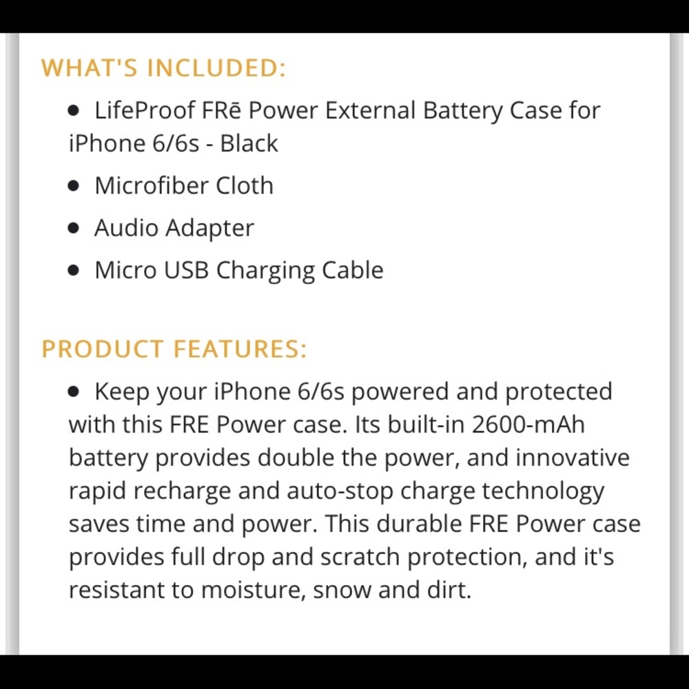 Lifeproof charging waterproof iPhone 6/6S Fre power - Picture 2 of 2
